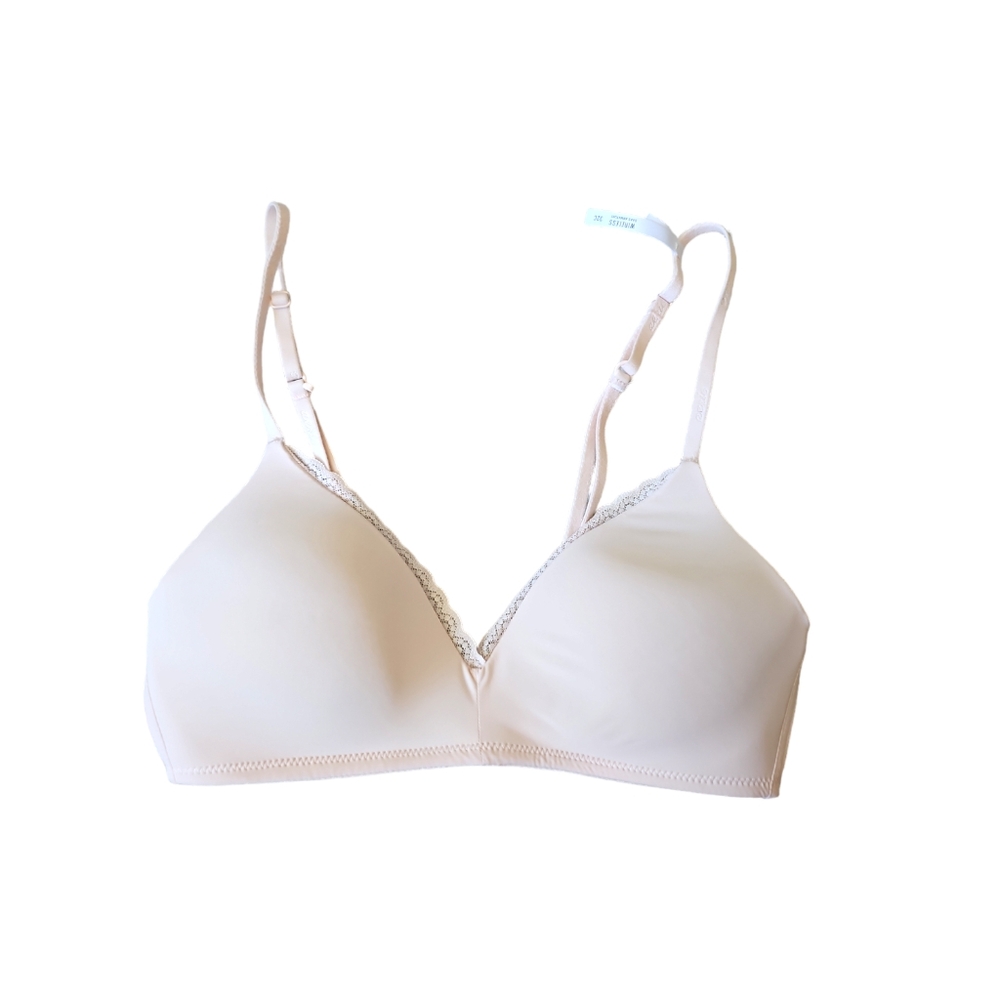 Aerie Cream Lace Trim Bra